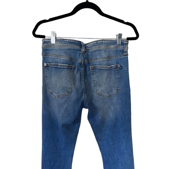 Pilcro and the Letterpress Ripped Slim Boyfriend Crop Jeans Blue Size 27 - Picture 9 of 14